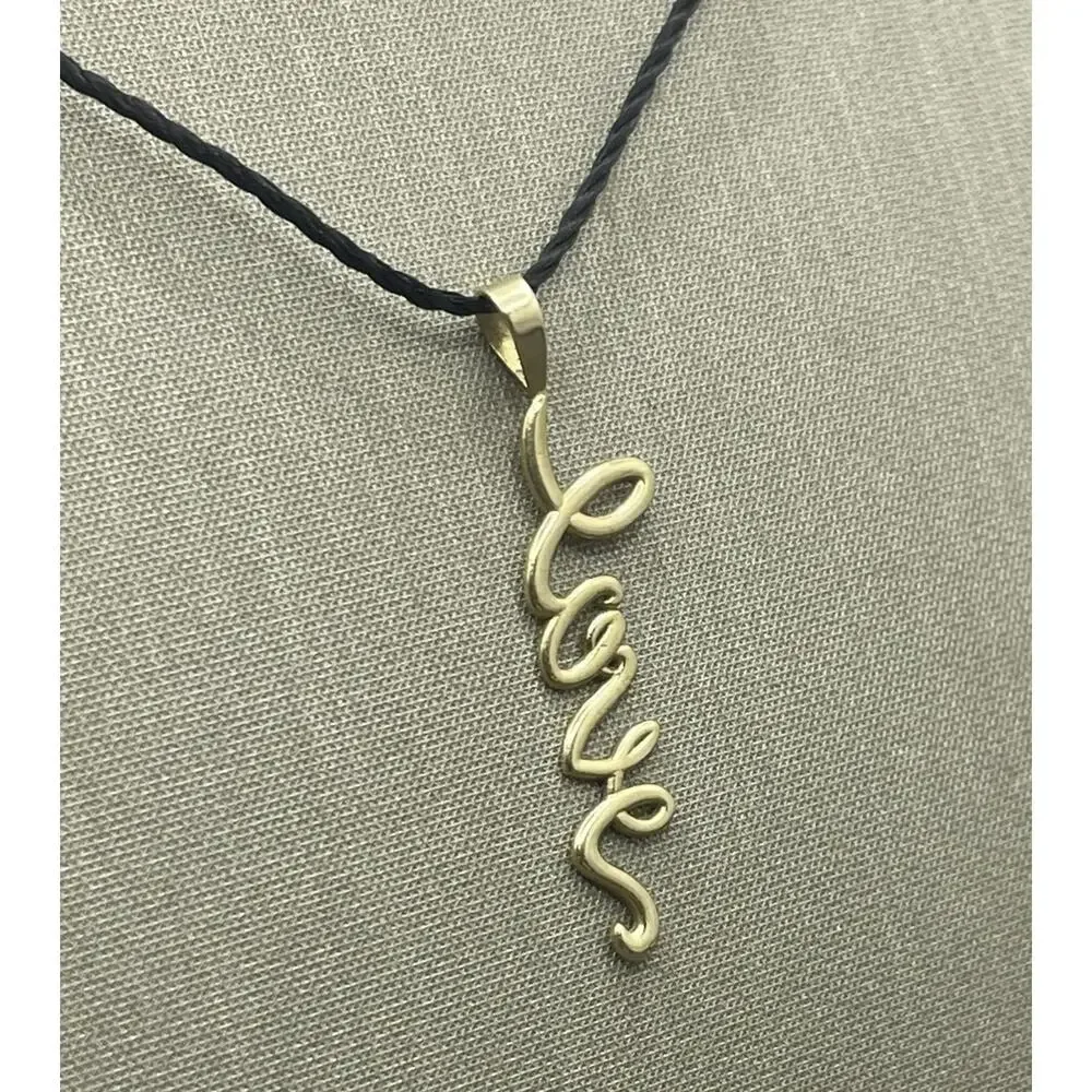 10K Yellow Gold Cursive Love Pendant (26759)